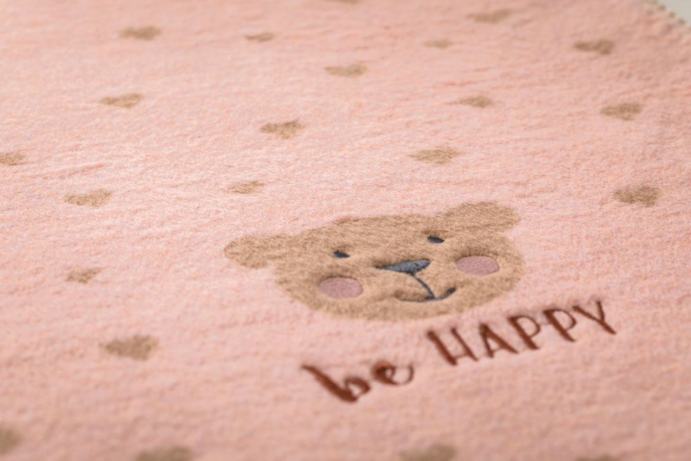MILAミラ Be Happyベア 刺繍入り <ピンク>