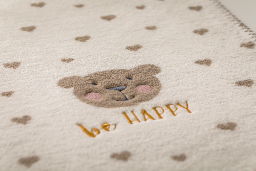 MILAミラ Be Happyベア 刺繍入り <オフホワイト>